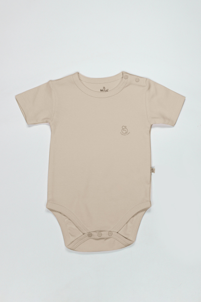 Bistyle Organik Natural Basic Style Yarım Kol Body BS17103 Bej - 1
