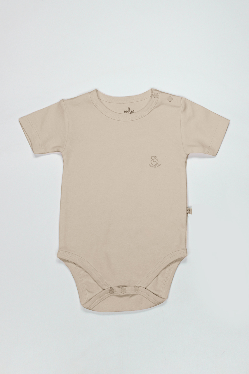 Bistyle Organik Natural Basic Style Yarım Kol Body BS17103 Bej - 1