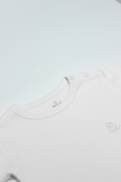 Bistyle Organik Natural Basic Style Yarım Kol Body BS17103 Beyaz - 2