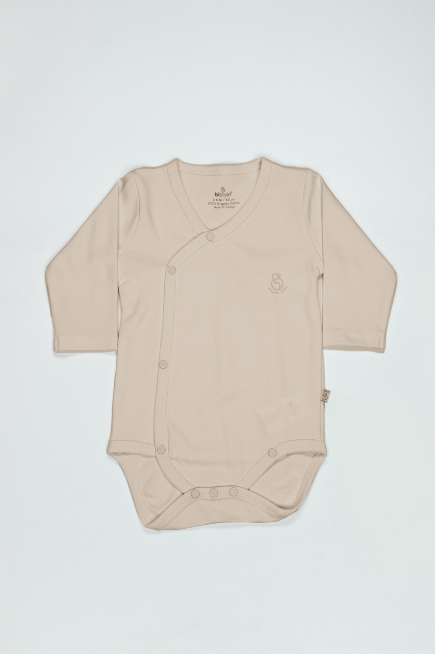 Bistyle Organik Natural Basic Style Kruvaze Uzun Kol Body BS17102 Bej - 1