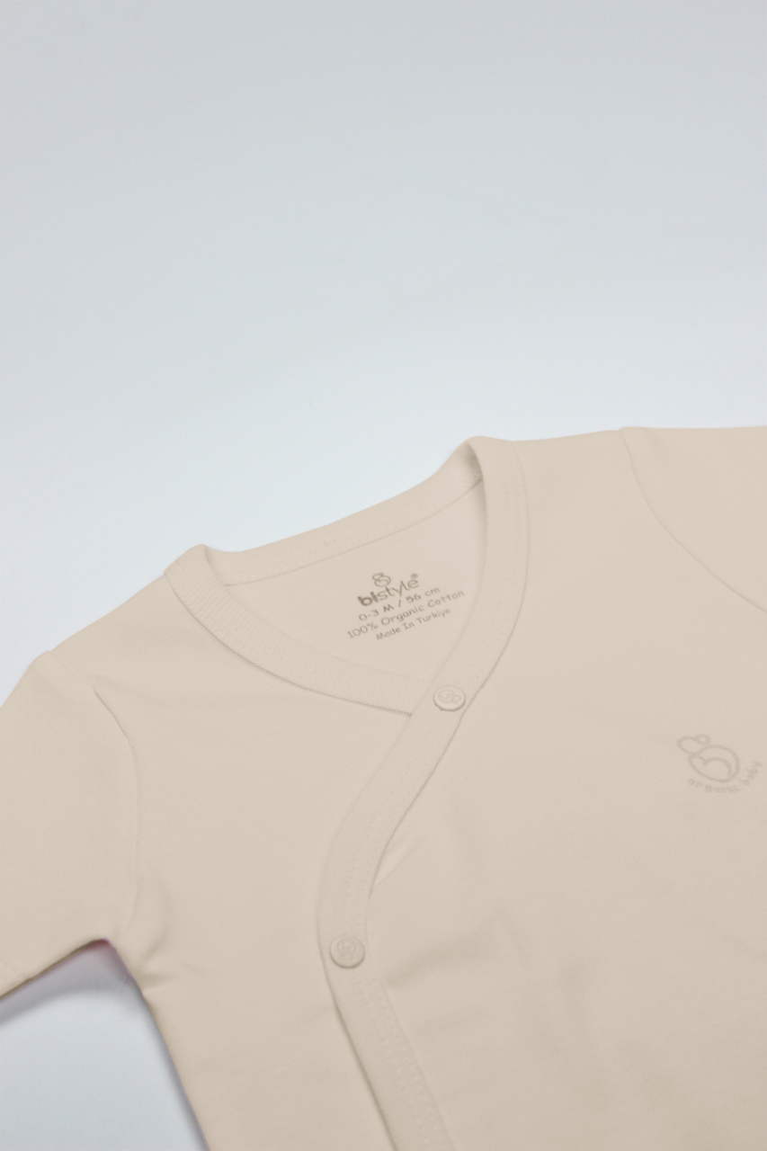 Bistyle Organik Natural Basic Style Kruvaze Uzun Kol Body BS17102 Bej - 2