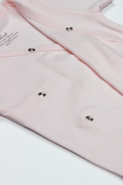 Bistyle Organik Natural Basic Style Kruvaze Uzun Kol Body BS17102 Pembe - 4