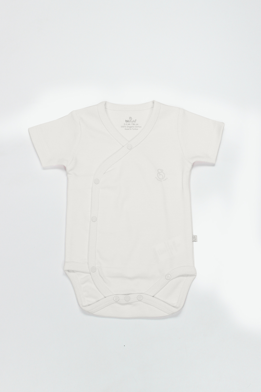 Bistyle Organik Natural Basic Style Kruvaze Yarım Kol Body BS17101 Ekru - 1