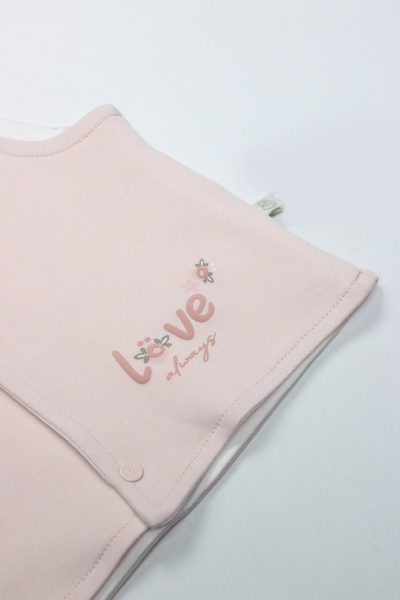 Bistyle Grow İn Love Çift Taraflı Bebe Yelek 18102 Pembe Ekru - 3