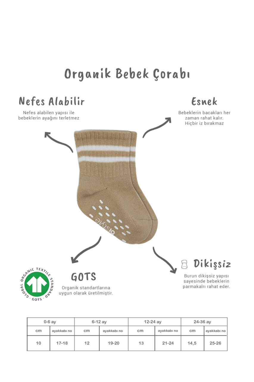 Bistyle 5'Li Penye Kaymaz Çember Soket Çorap 10122 Bej - 2