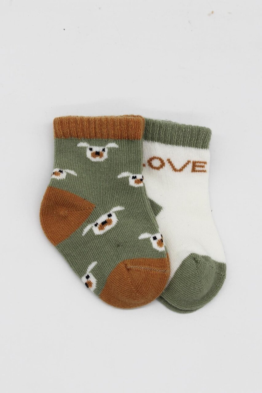 Bistyle 2'Li Love Dog Penye Soket Çorap 10118 Nil - 2