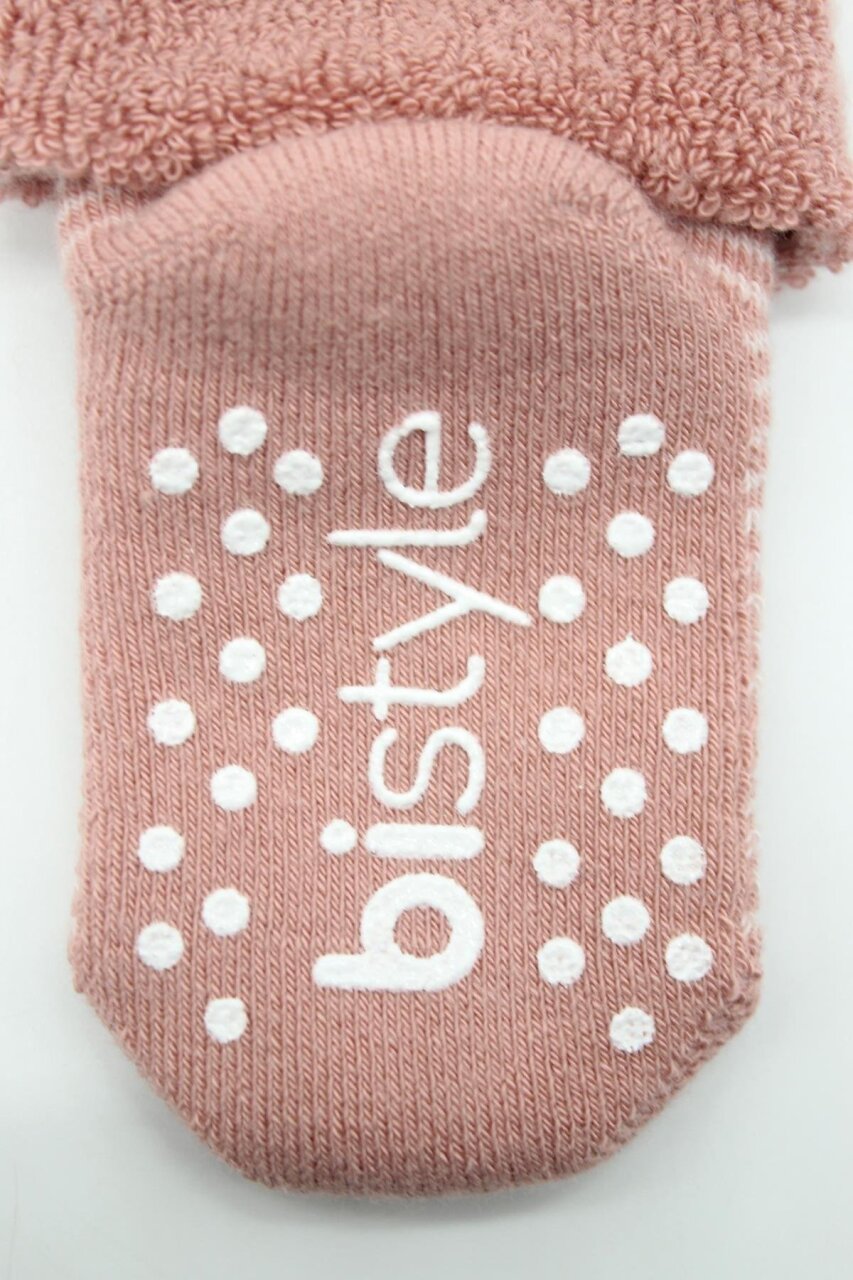 Bistyle 2'Li Çemberli Kaymaz Havlu Soket Çorap 10503 Pudra Pembe - 5
