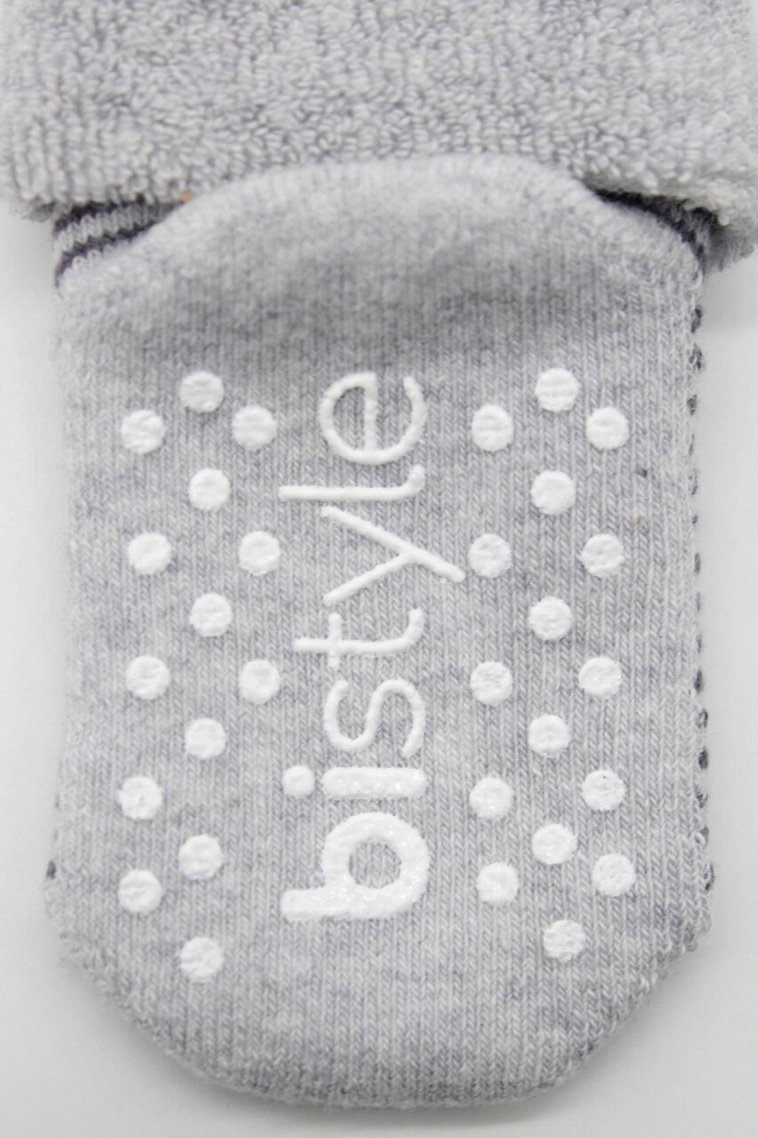 Bistyle 2'Li Çemberli Kaymaz Havlu Soket Çorap 10503 Gri-Antrasit - 5