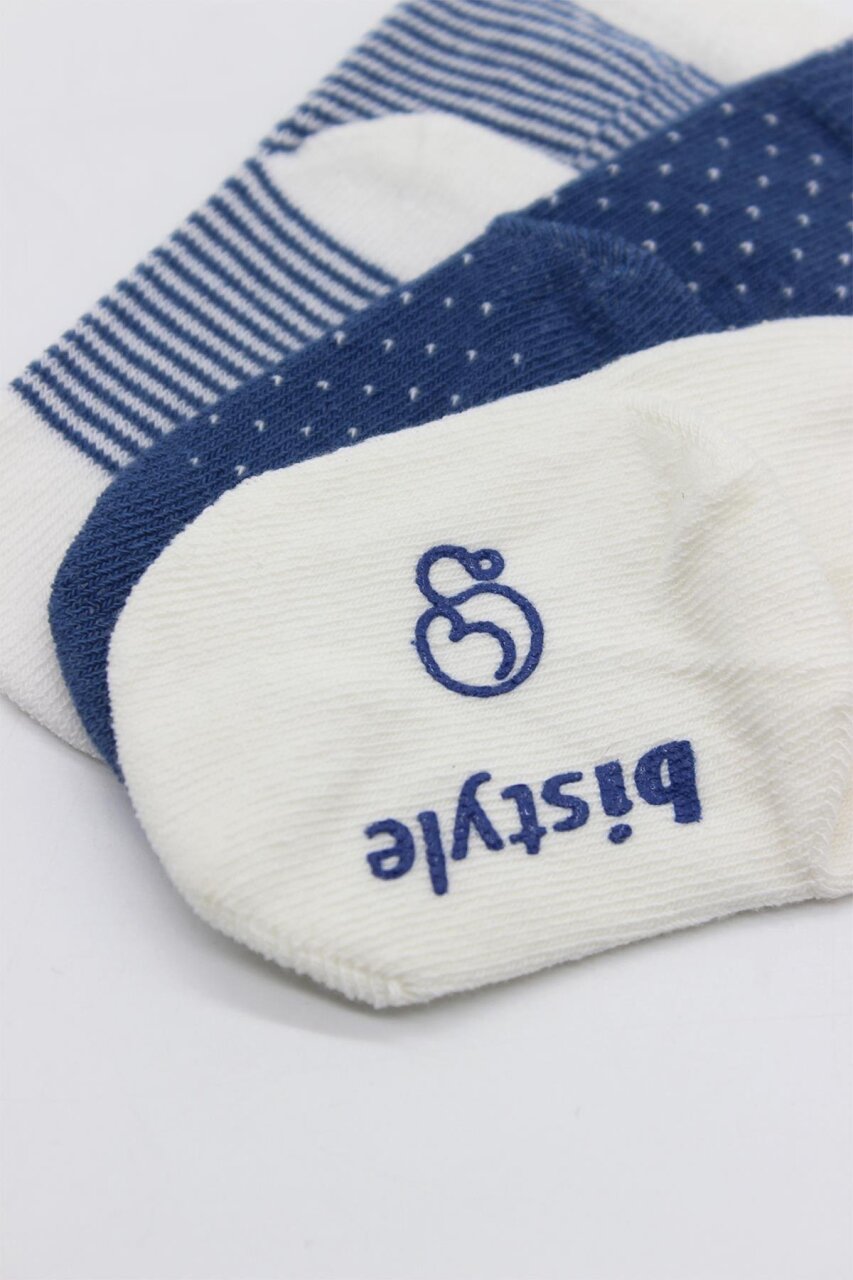 Bistyle 3'Lü Puanlı Kaymaz Penye Soket Çorap 10108 İndigo - 3