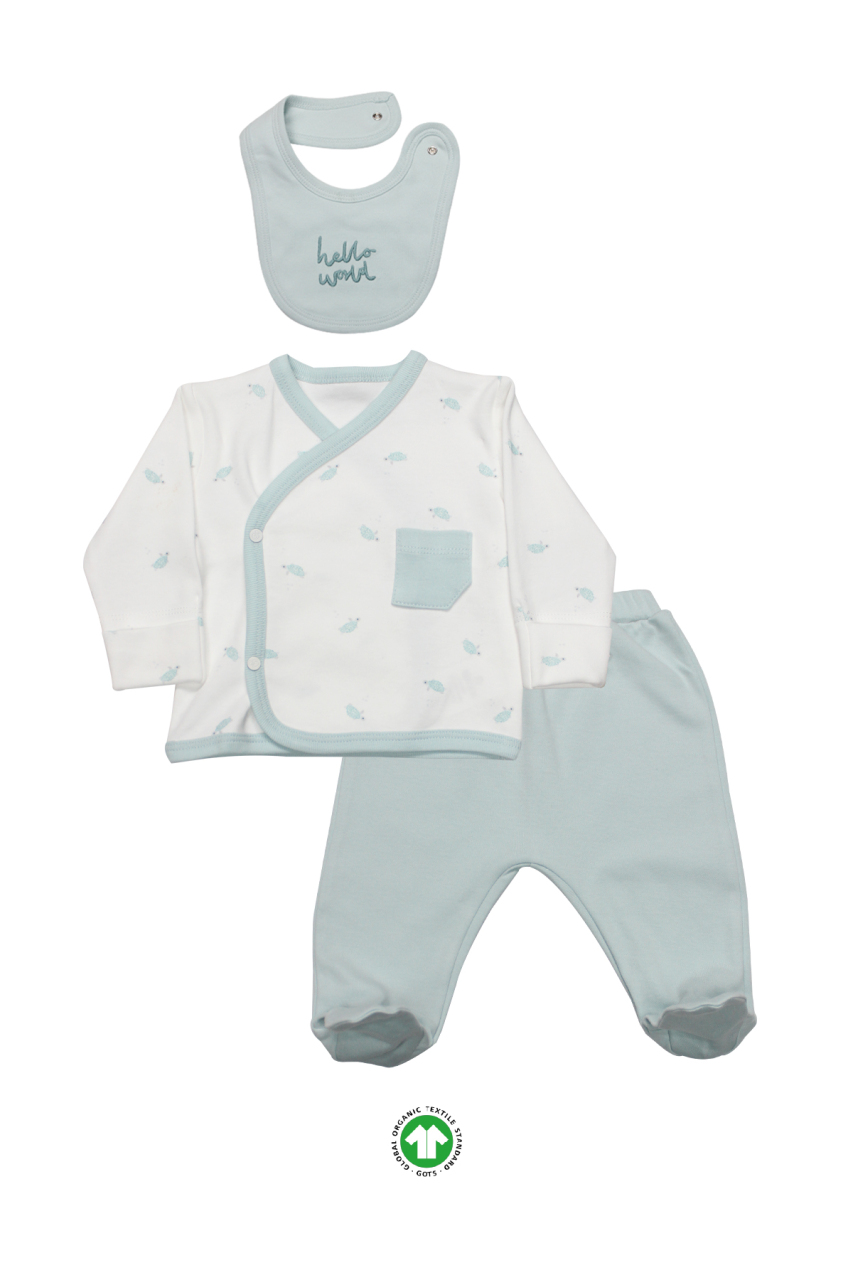 Bistyle 3Lü Zıbın Takım Hello World 13105 Mint - 1