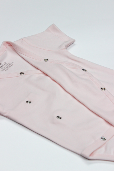 Bistyle Organik Natural Basic Style Kruvaze Yarım Kol Body BS17101 Pembe - 4