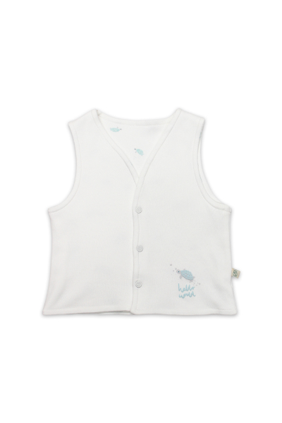 Bistyle Yelek Çift Taraflı Hello World 18105 Mint Ekru - Bistyle