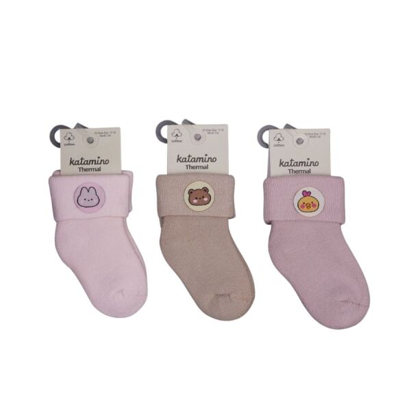 Katamino Nesrin Aksesuarlı Kız Bebek Havlu Soket Çorap K45902 Asorti - Katamino