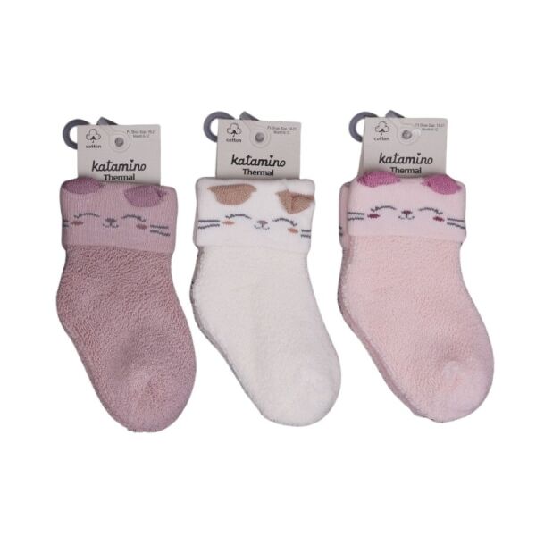 Katamino Mikaya Kız Bebek Havlu Soket Çorap K45913 Asorti - Katamino