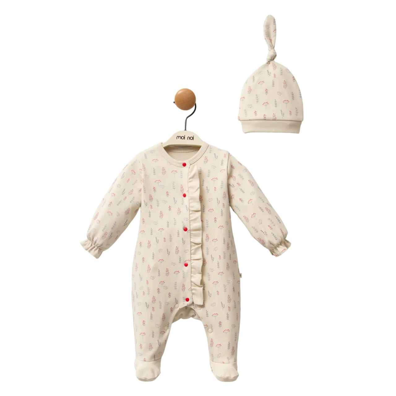 Moi Noi Kokina Tulum Badi Şapka Takım MNB3031 Bej - 3