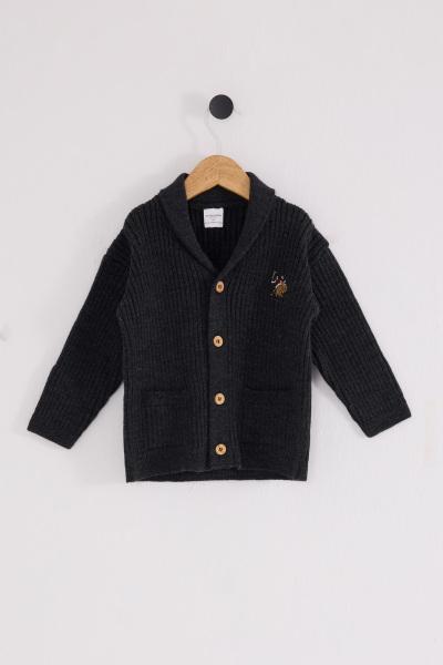 U.S. Polo Assn Bebek Hırka USB2608 Antrasit Melanj - U.S.Polo