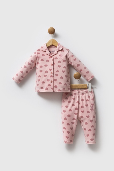 U.S. Polo Assn Gömlek Pijama Takımı USB2711 Açık Pembe - 1