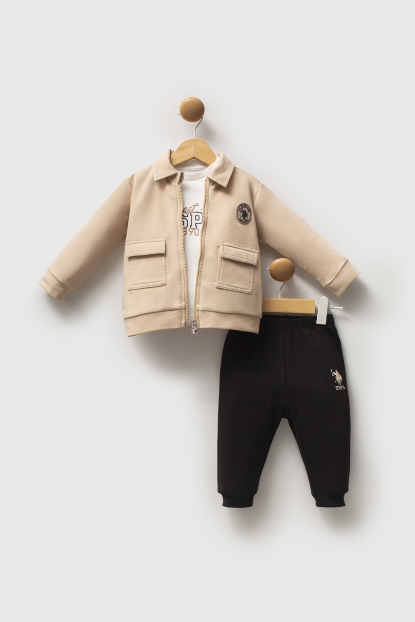 U.S. Polo Assn 3'lü Takım USB2549 Bej - 1
