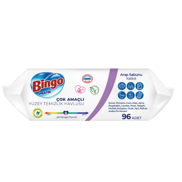 Bingo Yüzey Temizlik Havlusu 96 Adet Arap Sabunlu - 5