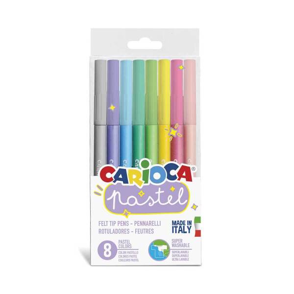Carioca Pastel Süper Yıkanabilir Keçeli Kalem 8'Li - Carioca