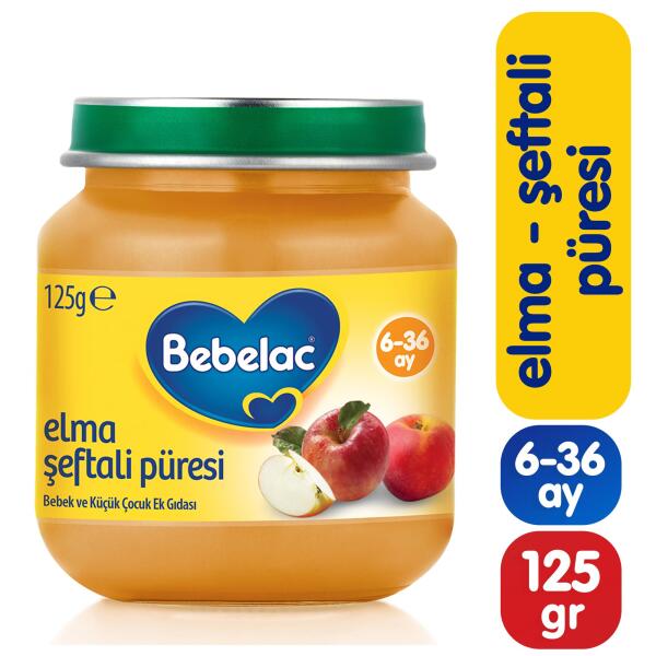Bebelac Elma Şeftali Püresi Kavanoz Maması 125 Gr - Bebelac