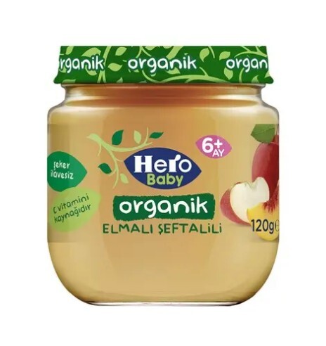 Hero Baby Organik Muz Armut Tahıllı Kavanoz Mama 120 Gr - Hero Baby