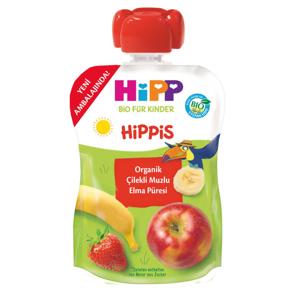 Hipp Organik Çilekli Muzlu Elmalı Meyve Püresi 100 Gr - 1