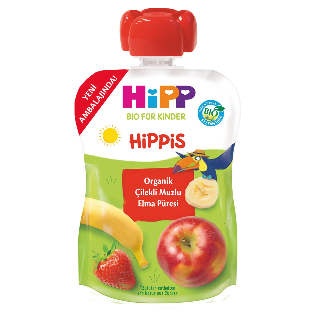 Hipp Organik Çilekli Muzlu Elmalı Meyve Püresi 100 Gr - 1