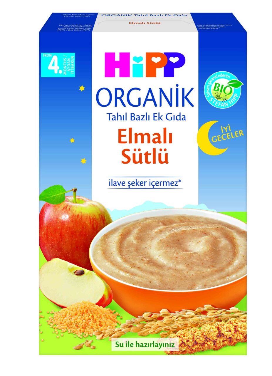 Hipp Organik İyi Geceler Elmalı Sütlü Tahıl Bazlı Ek Gıda 250 Gr - 1