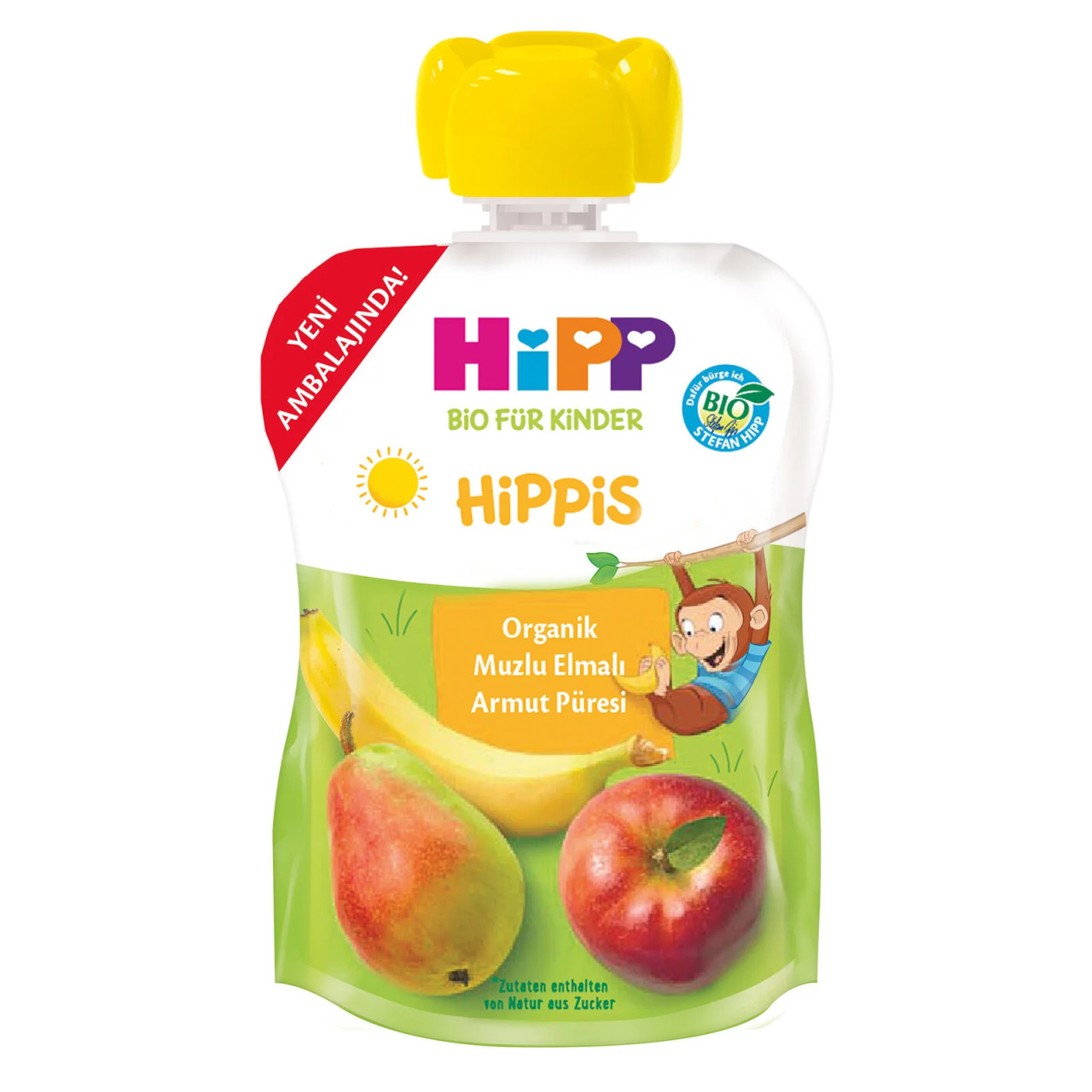 Hipp Organik Muzlu Elmalı Armutlu Meyve Püresi 100 Gr - 1