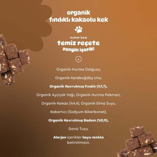 Humm Organik Fındıklı Kakaolu Vegan Kek 30 Gr - 4