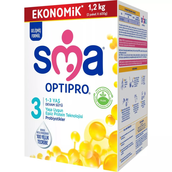 SMA Optipro Probiyotik 3 Bebek Devam Sütü 1-3 Yaş 1200 Gr - SMA