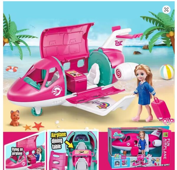 Pasifik Pembe Aksesuarlı Uçak 9045-11 - Pasifik Toys
