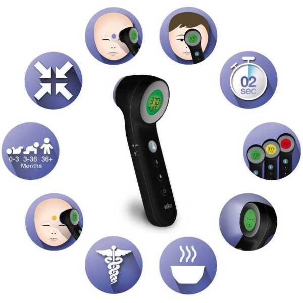 Braun BNT400 Temassız Alından Ateş Ölçer Siyah - 5
