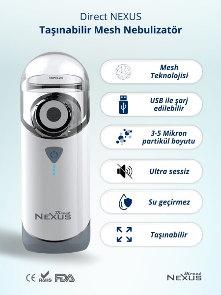 Direct Nexus Taşınabilir Mesh Hava Makinesi Nebulizatör - 4