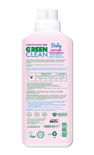 Green Clean Baby Bitkisel Çamaşır Yumuşatıcı 1000 ml - 2