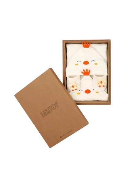 Bebitof Baby Civcivli Bornoz Seti 30038 Ekru - 6