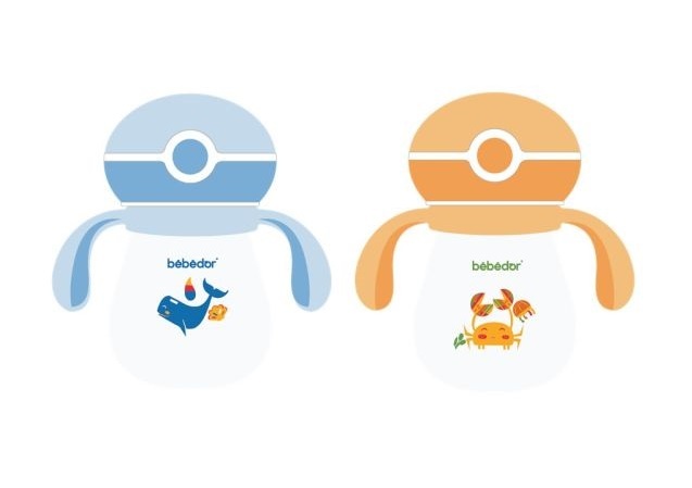 Bebedor Bas-Aç Kapaklı Kulplu PP Alıştırma Bardağı 7504 - 1