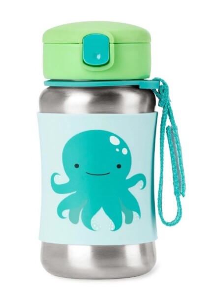 Skip Hop Zoo Pipetli Paslanmaz Çelik Suluk 350 ml Ahtopot - Skip Hop