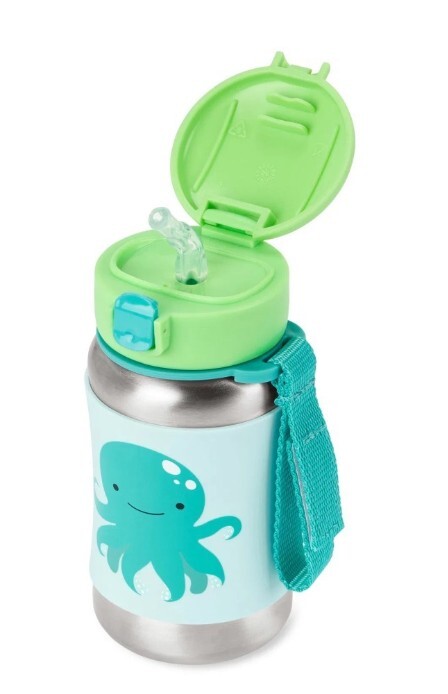 Skip Hop Zoo Pipetli Paslanmaz Çelik Suluk 350 ml Ahtopot - 2