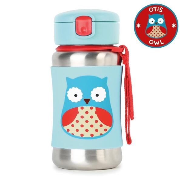 Skip Hop Zoo Pipetli Paslanmaz Çelik Suluk 350 ml Baykuş - Skip Hop