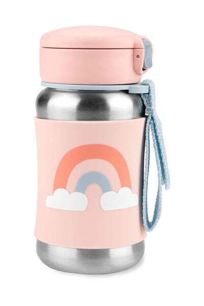 Skip Hop Zoo Pipetli Paslanmaz Çelik Suluk 350 ml Gökkuşağı - Skip Hop