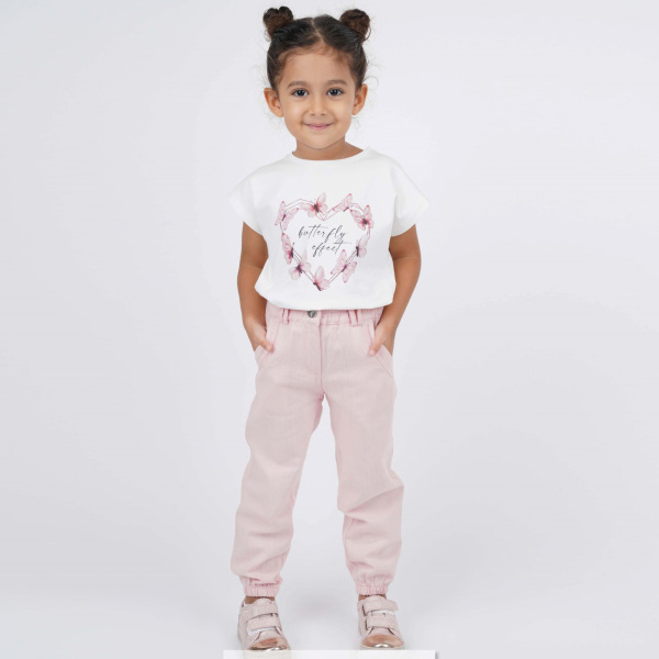 P-003384 (bes 3940) Kız Pantolon 2-6 Yaş Pudra - BEST KIDS