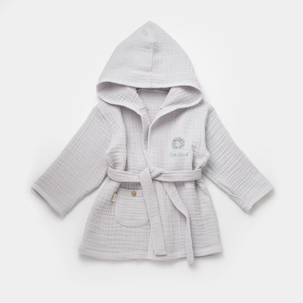 رداء حمام بيبي لامب فريندز 66467 رمادي - Bibaby