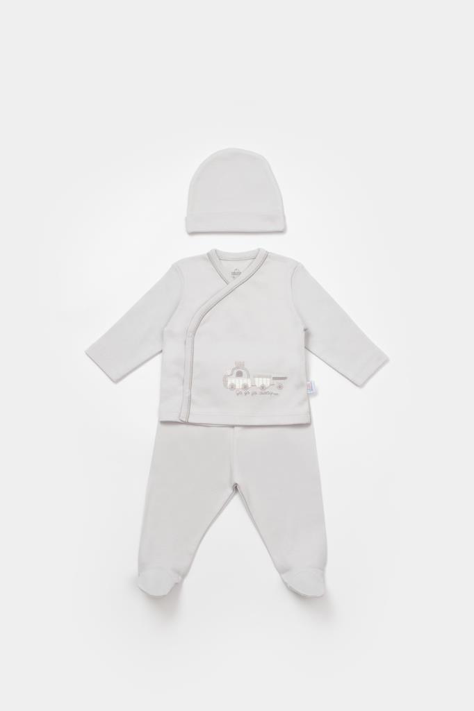 Bibaby Bimini Canvas Trains Boy 3'Lü Set 73349 Grey - 1