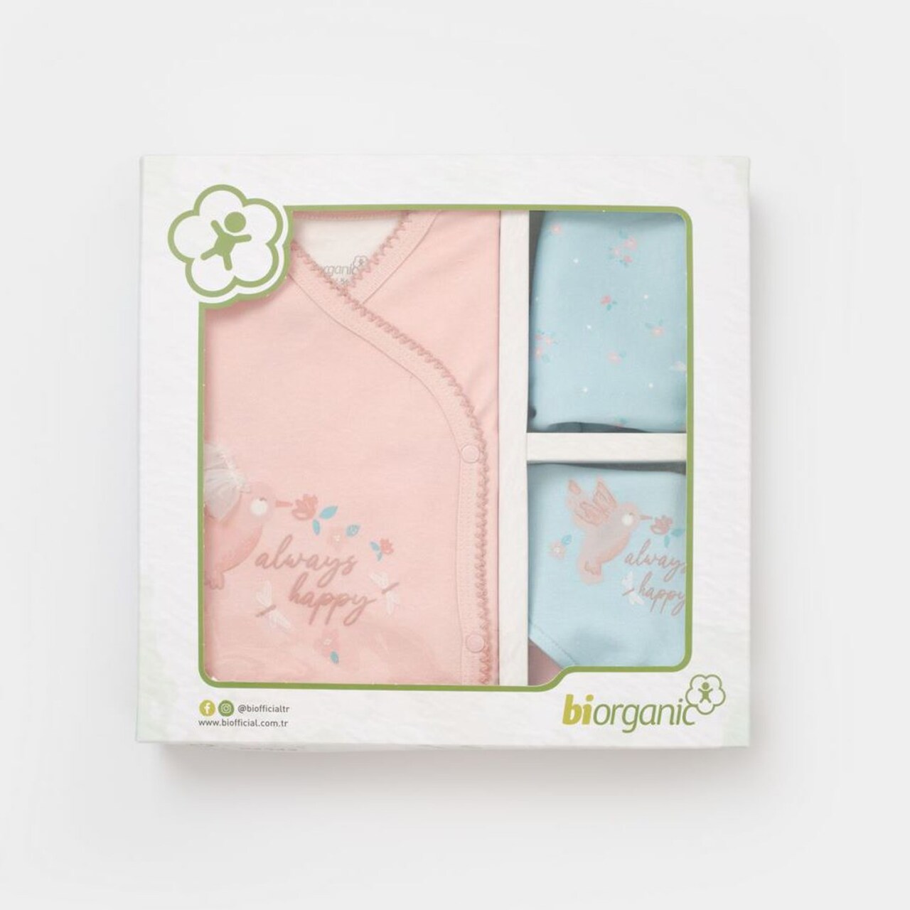 Bibaby Biorganic Always Happy 5'Li Hastane Çıkış Seti 62343 Gül Kurusu Mint - 7