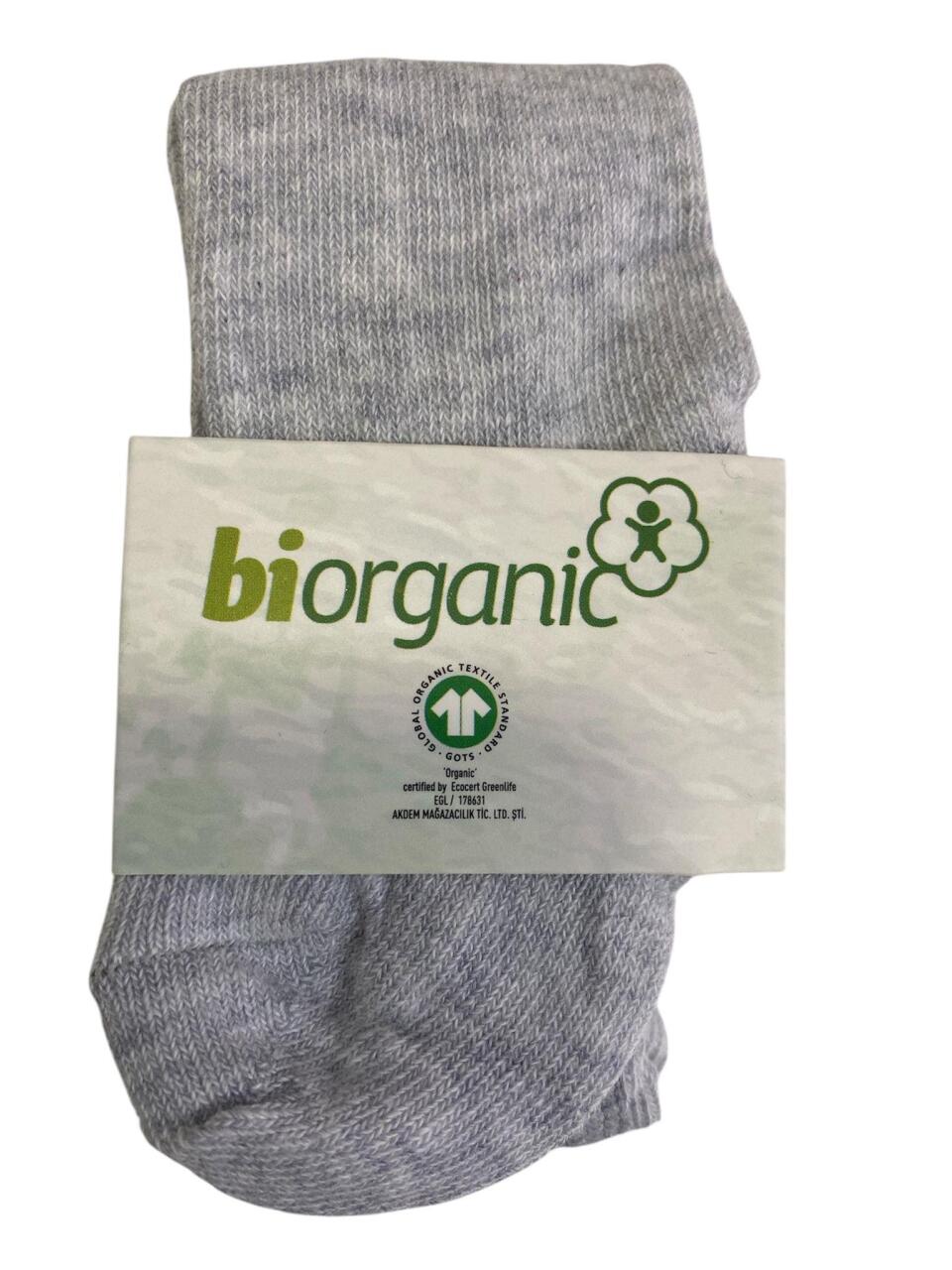 Bibaby Biorganic Klasik Düz Gri Melanj Külotlu Çorap 68460 Gri Melanj - 1