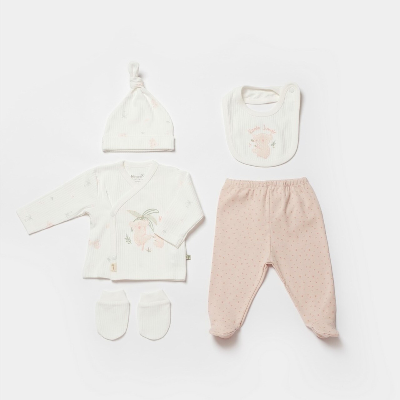 Bibaby Biorganic Koala Jungle 5'Li Hastane Çıkış Seti 62325 Pembe - 1