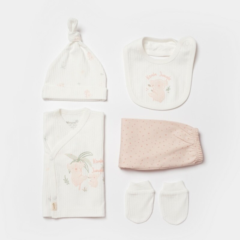 Bibaby Biorganic Koala Jungle 5'Li Hastane Çıkış Seti 62325 Pembe - 2