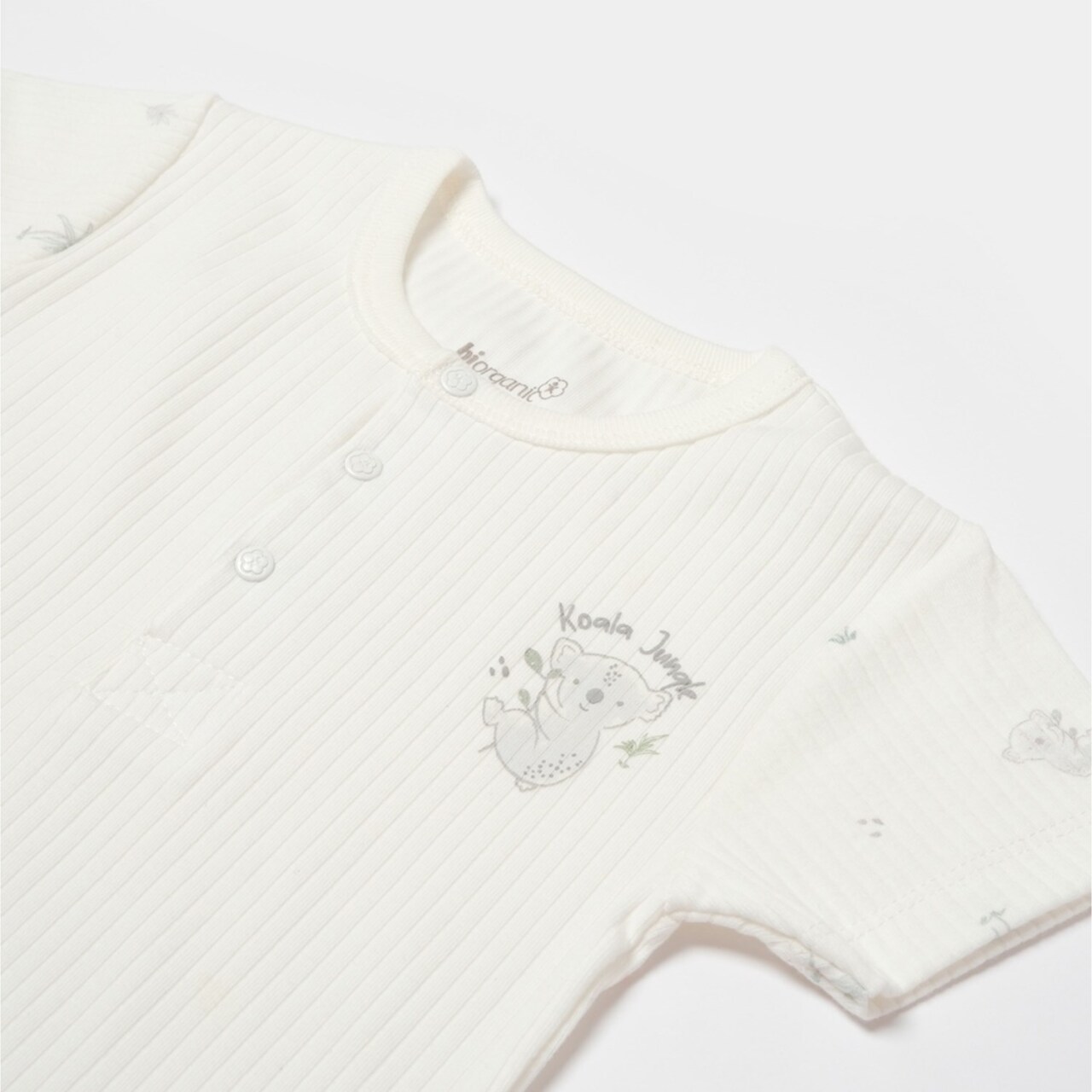 Bibaby Biorganic Koala Jungle Kısa Kol Bebek Body 56972 Gri - 3
